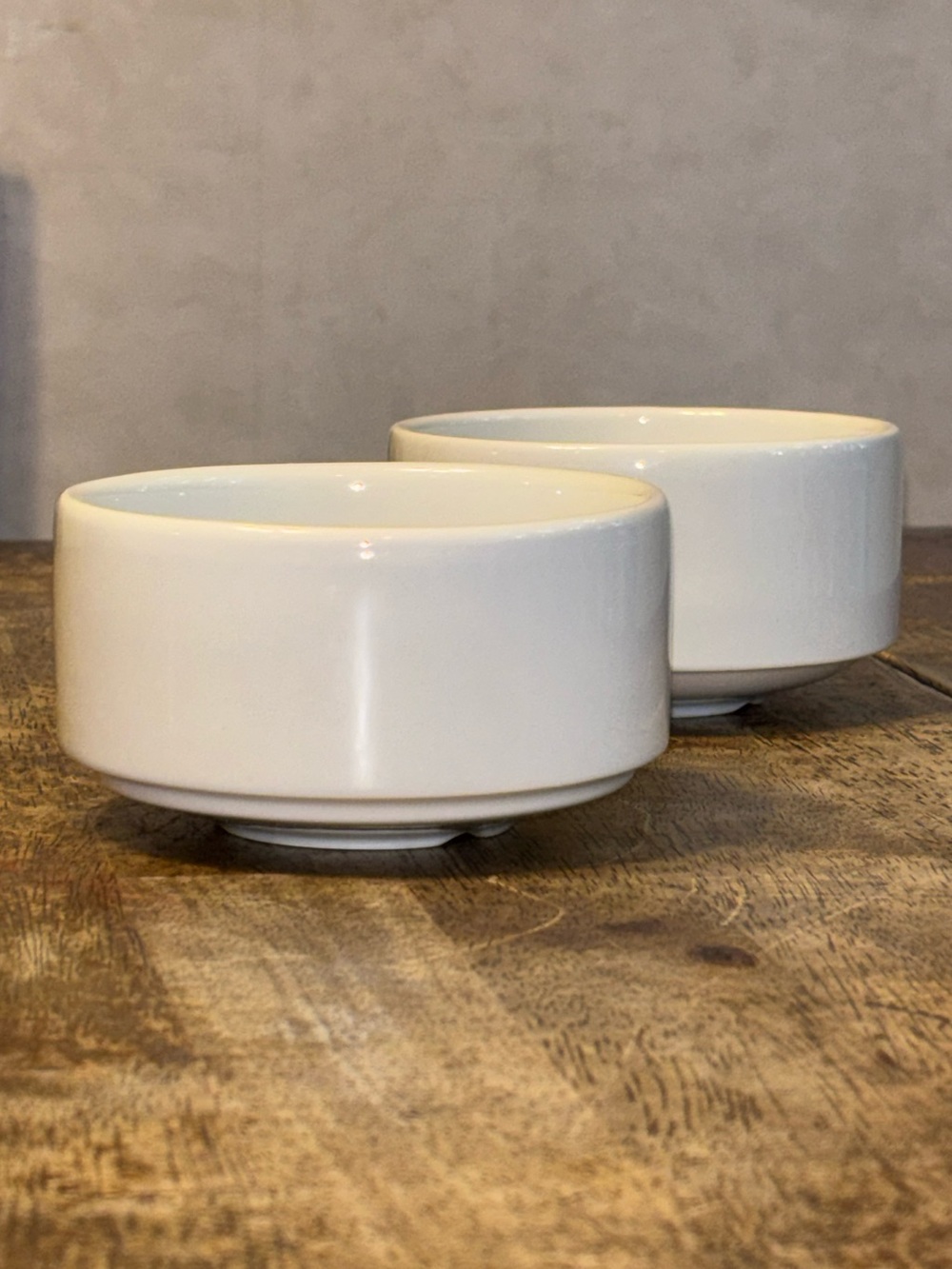 White Porcelain Ramekin Bowls Set of 2 Minimalist Modern Serving Dishes